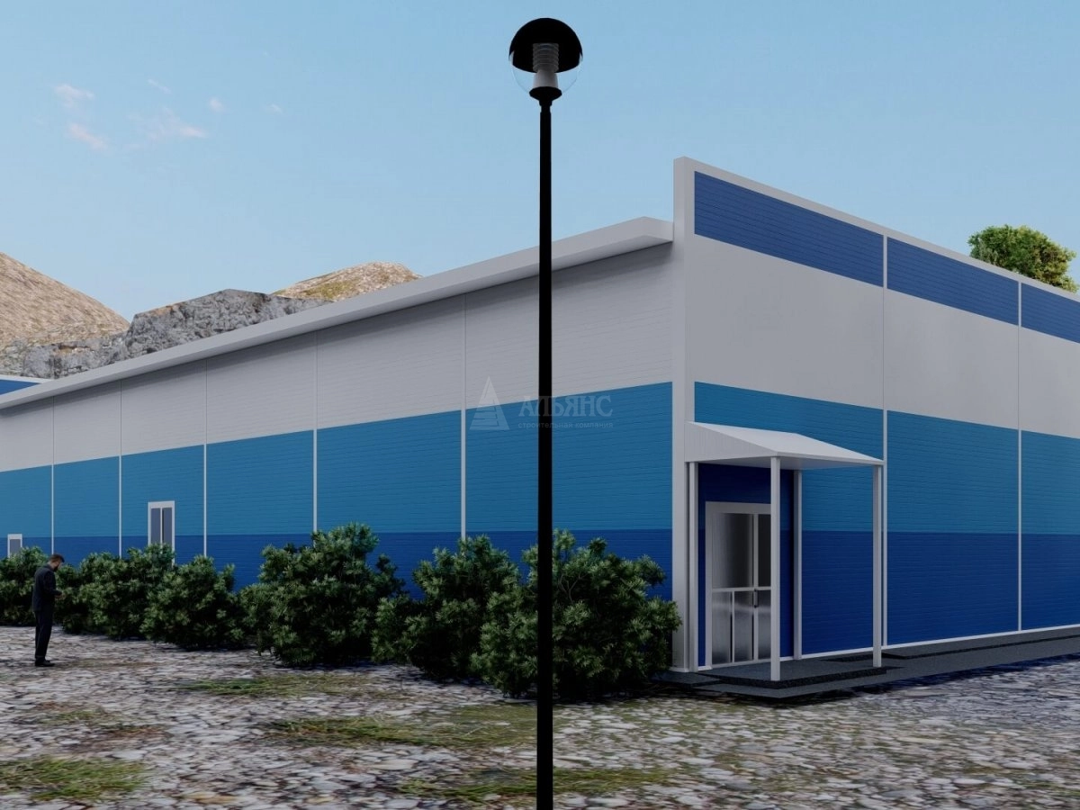 3D визуализация Магазин из сэндвич-панелей - фото 1