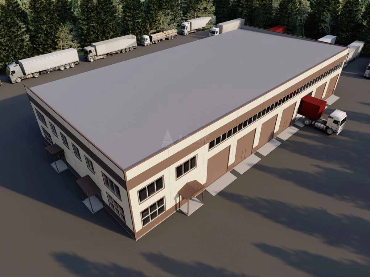 3D визуализация Производственно-деловой комплекс из сэндвич-панелей - фото 5