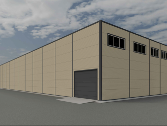 Склад с АБК из сэндвич-панелей