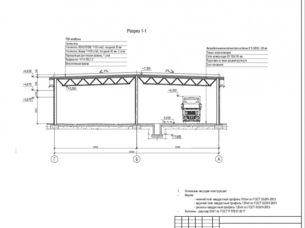 Планировка Проект СТО из сэндвич-панелей -  фото 2